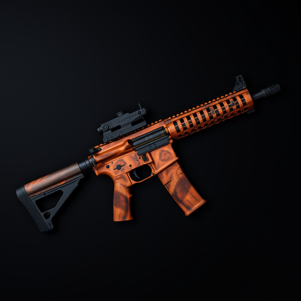 M4A4 Howl скин в состоянии Factory New с оранжевым волком на темном фоне